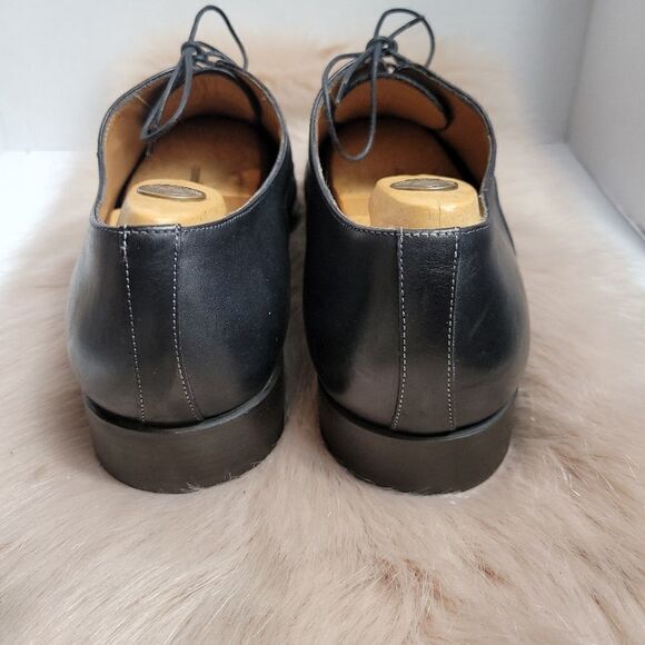 Santoni Semi Brogue Black Mens Oxford Shoes Size 13 - Picture 4 of 11